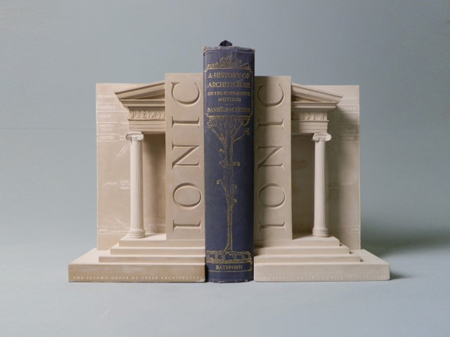 Purchase The Three Orders of Architecture bookends Ionic, handmade in plaster by Timothy Richards.