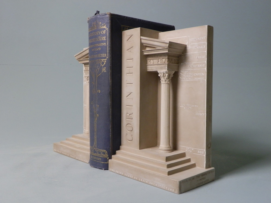 Purchase The Three Orders of Architecture bookends Corinthian, handmade in plaster by Timothy Richards.